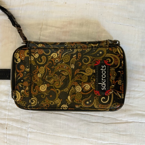 Sakroots Leather Wallet in Brown Paisley - Picture 2 of 3